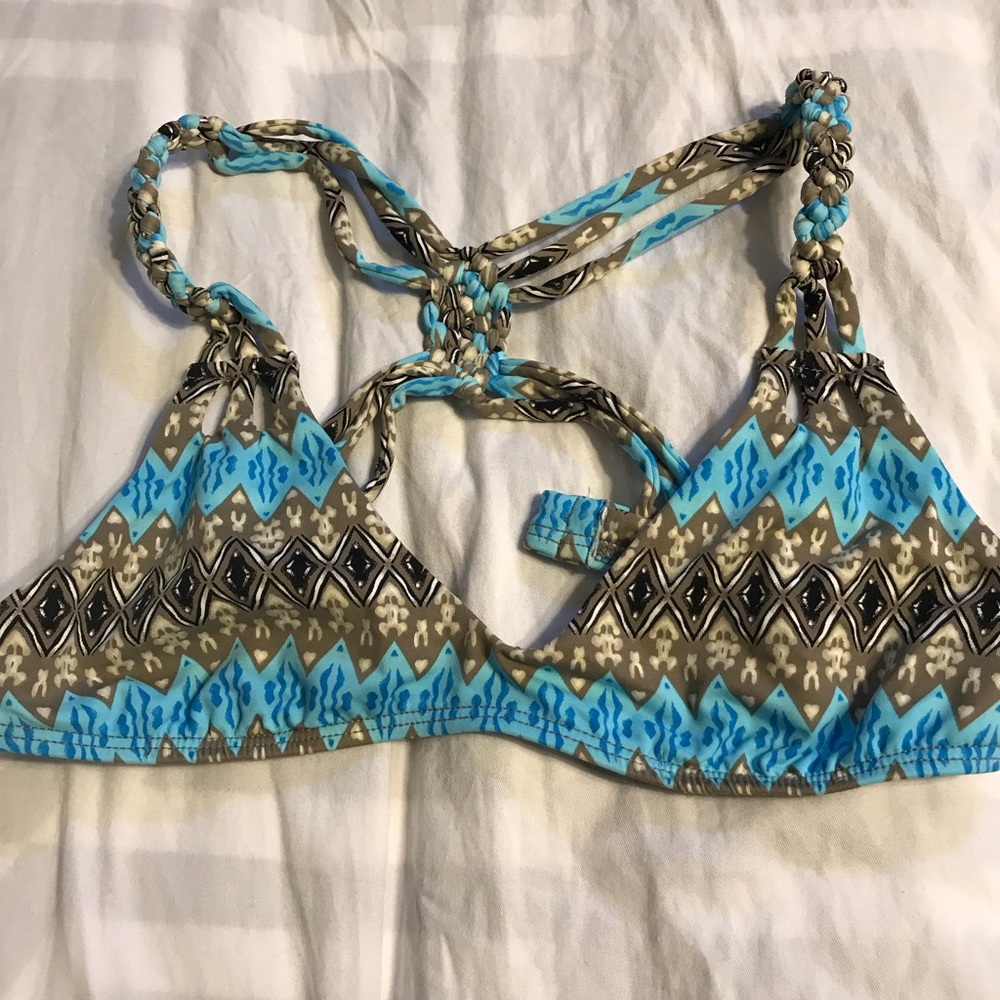 Frankie’s Bikinis Blue Ikat Top